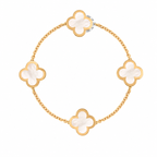 Van Cleef & Arpels Vintage Alhambra 4-motif bracelet in white mother-of-pearl