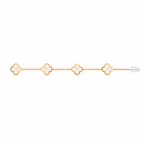 Van Cleef & Arpels Vintage Alhambra 4-motif bracelet in white mother-of-pearl