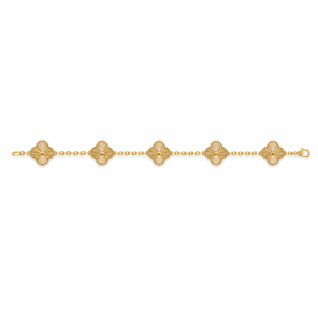 Van Cleef & Arpels Vintage Alhambra 5-motif bracelet with guilloché finish
