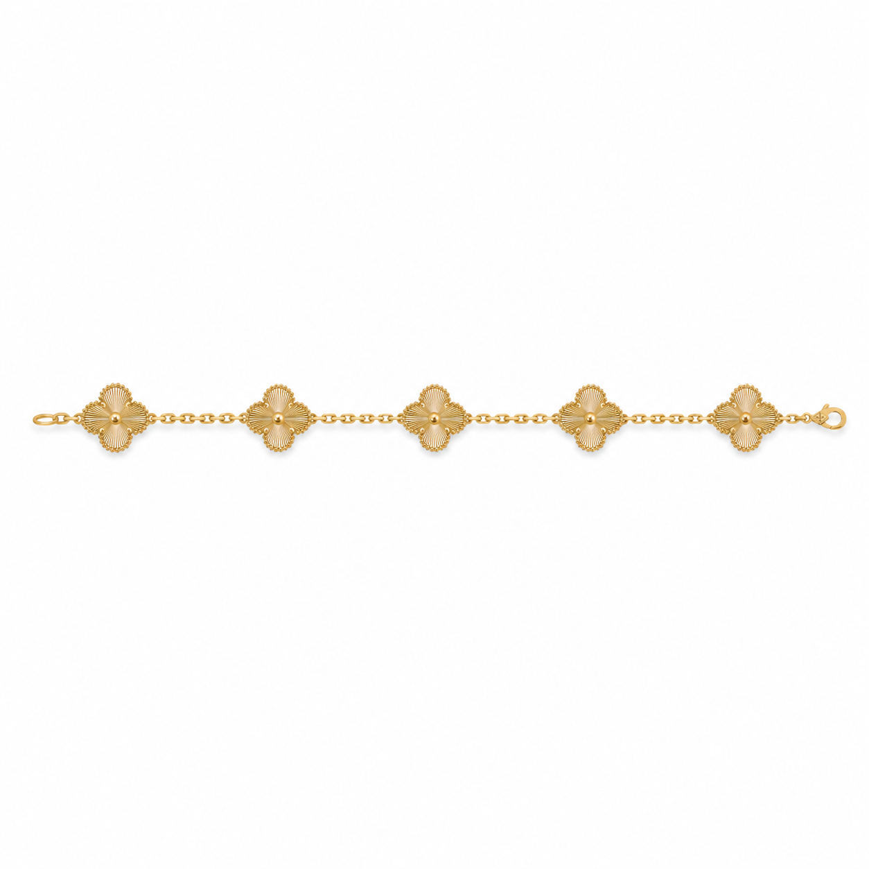 Van Cleef & Arpels Vintage Alhambra 5-motif bracelet with guilloché finish