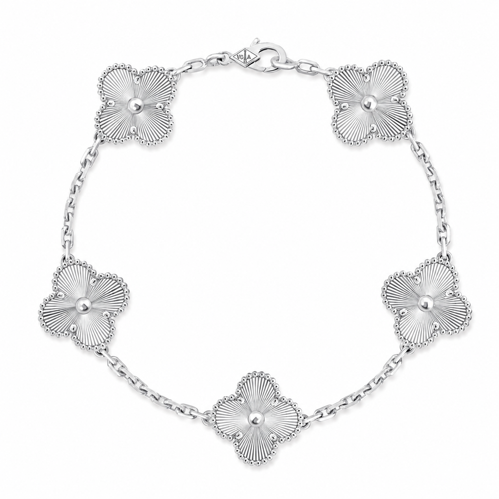 Van Cleef & Arpels Vintage Alhambra 5-motif bracelet with guilloché finish
