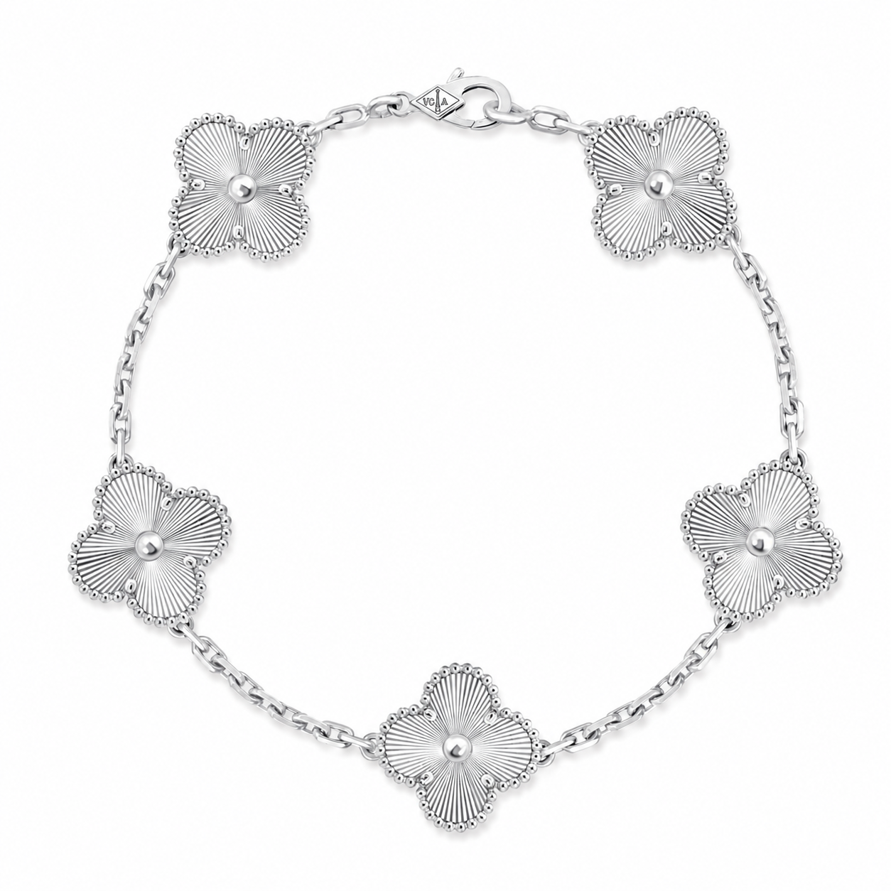 Van Cleef & Arpels Vintage Alhambra 5-motif bracelet with guilloché finish