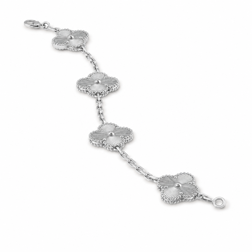 Van Cleef & Arpels Vintage Alhambra 5-motif bracelet with guilloché finish
