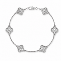 Van Cleef & Arpels Sweet Alhambra bracelet with six pavé-diamond motifs
