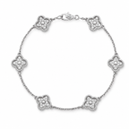 Van Cleef & Arpels Sweet Alhambra bracelet with six pavé-diamond motifs
