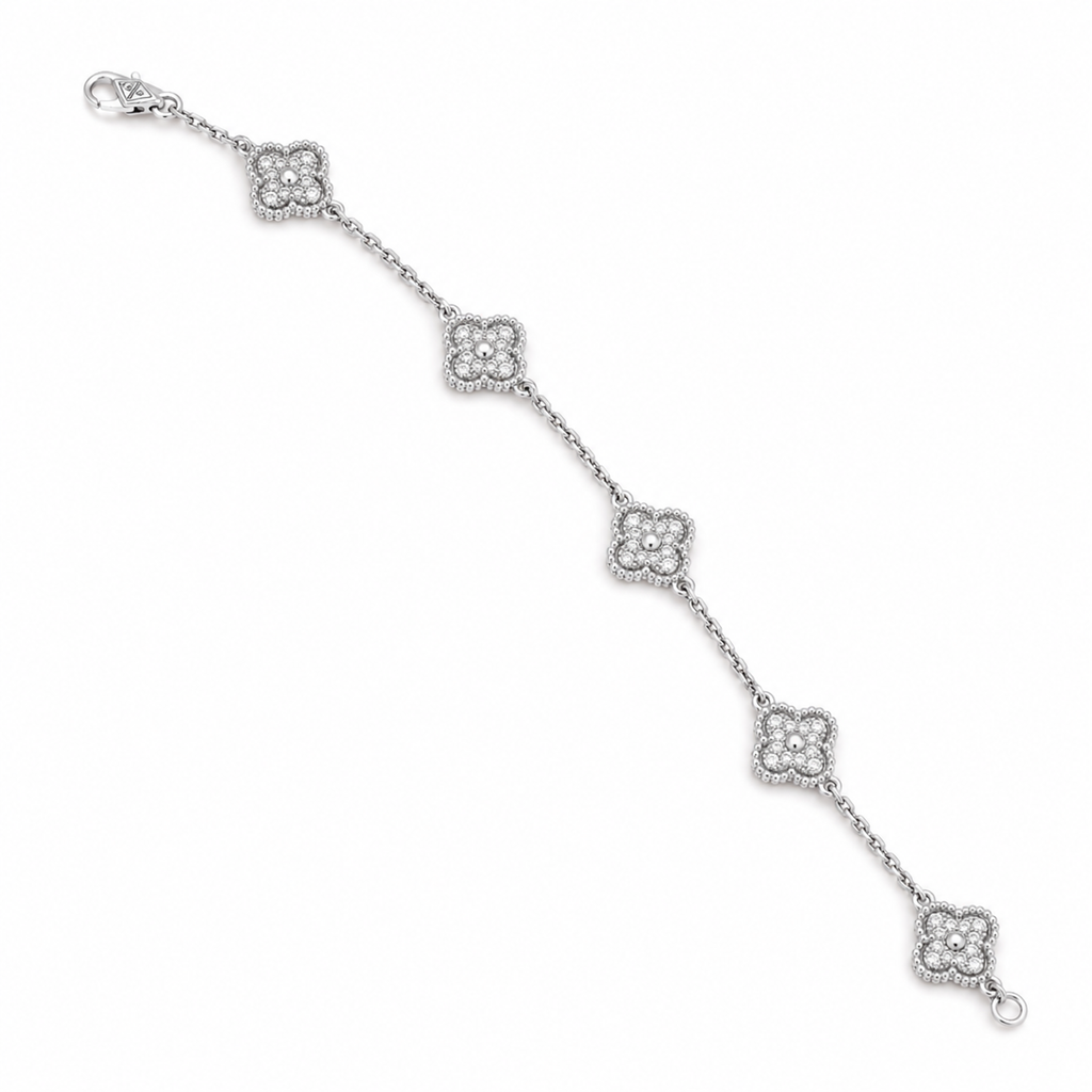 Van Cleef & Arpels Sweet Alhambra bracelet with six pavé-diamond motifs