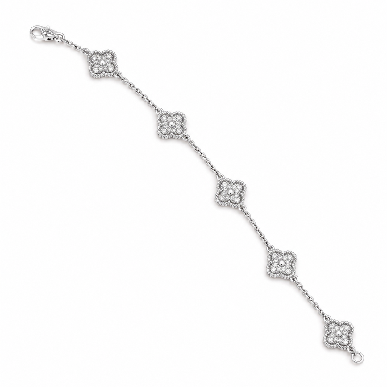 Van Cleef & Arpels Sweet Alhambra bracelet with six pavé-diamond motifs