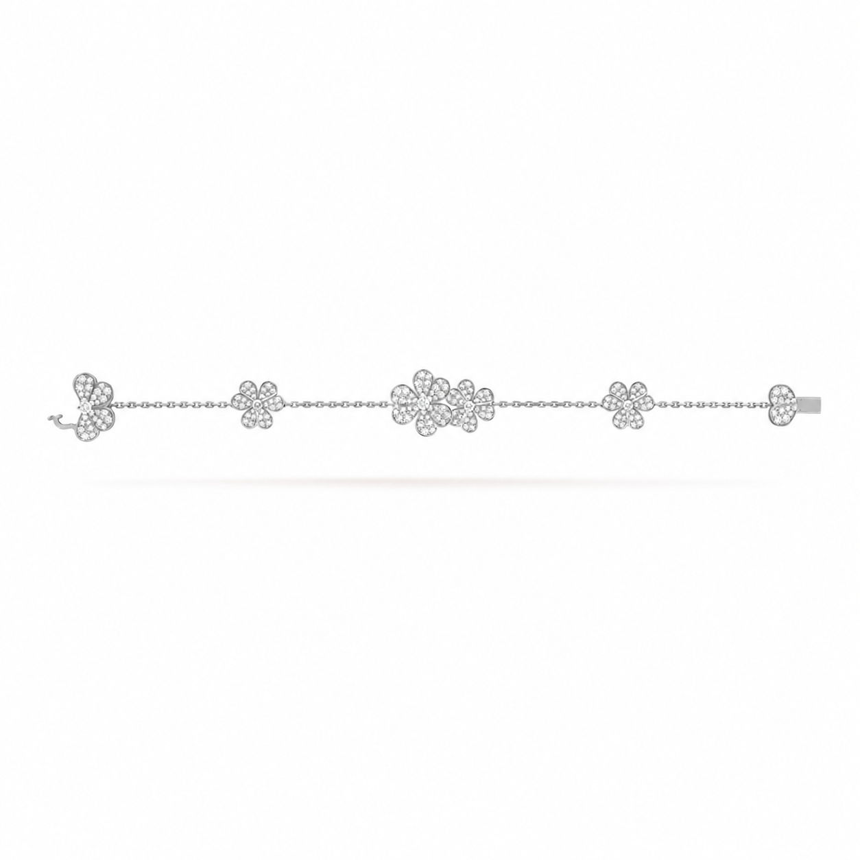 Van Cleef & Arpels Frivole collection full diamond five-petal bracelet,