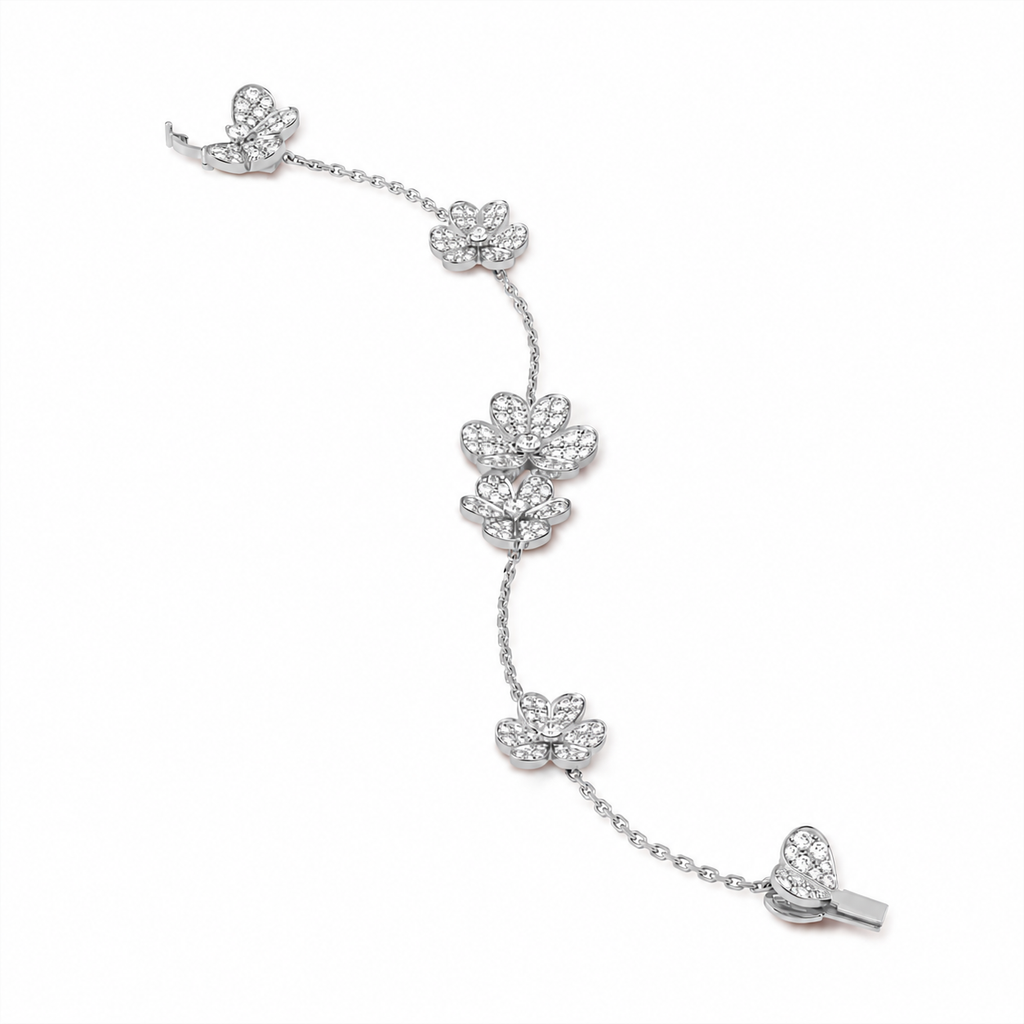 Van Cleef & Arpels Frivole collection full diamond five-petal bracelet,