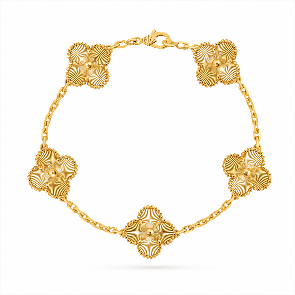 Van Cleef & Arpels Vintage Alhambra guilloché 5-motif bracelet