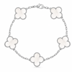 Van Cleef & Arpels Vintage Alhambra 5-motif bracelet in white mother-of-pearl