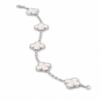 Van Cleef & Arpels Vintage Alhambra 5-motif bracelet in white mother-of-pearl
