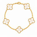Van Cleef & Arpels Vintage Alhambra 5-motif bracelet in white mother-of-pearl