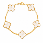 Van Cleef & Arpels Vintage Alhambra 5-motif bracelet in white mother-of-pearl