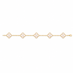 Van Cleef & Arpels Vintage Alhambra 5-motif bracelet in white mother-of-pearl