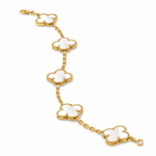 Van Cleef & Arpels Vintage Alhambra 5-motif bracelet in white mother-of-pearl