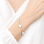 Van Cleef & Arpels Vintage Alhambra 5-motif bracelet in white mother-of-pearl