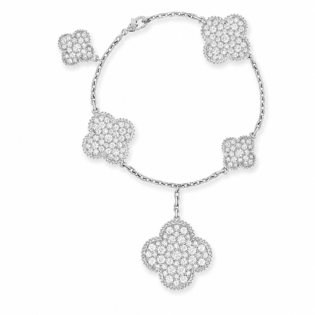 Van Cleef & Arpels Magic Alhambra 5-motif bracelet, fully set with diamonds