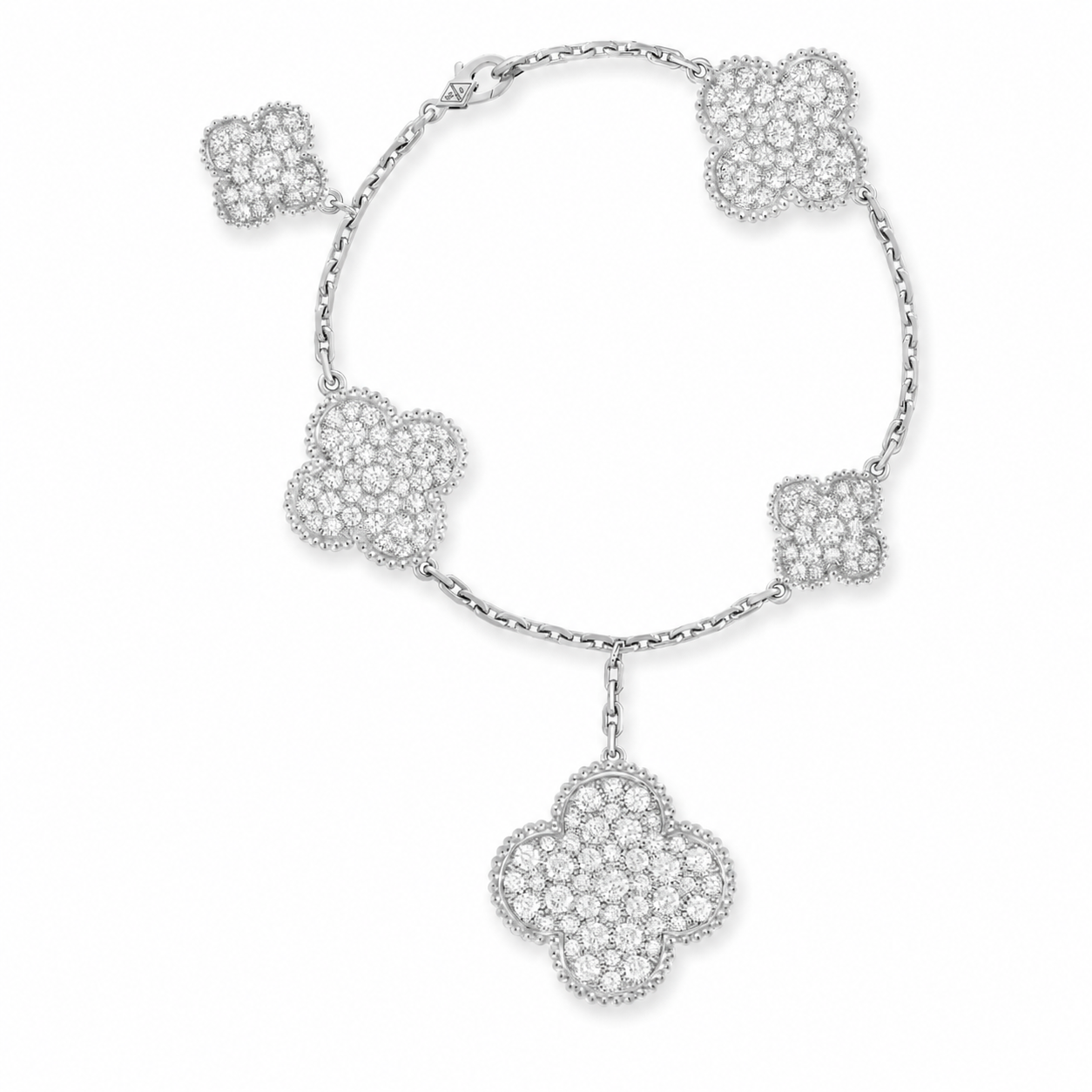 Van Cleef & Arpels Magic Alhambra 5-motif bracelet, fully set with diamonds