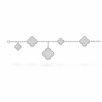 Van Cleef & Arpels Magic Alhambra 5-motif bracelet, fully set with diamonds
