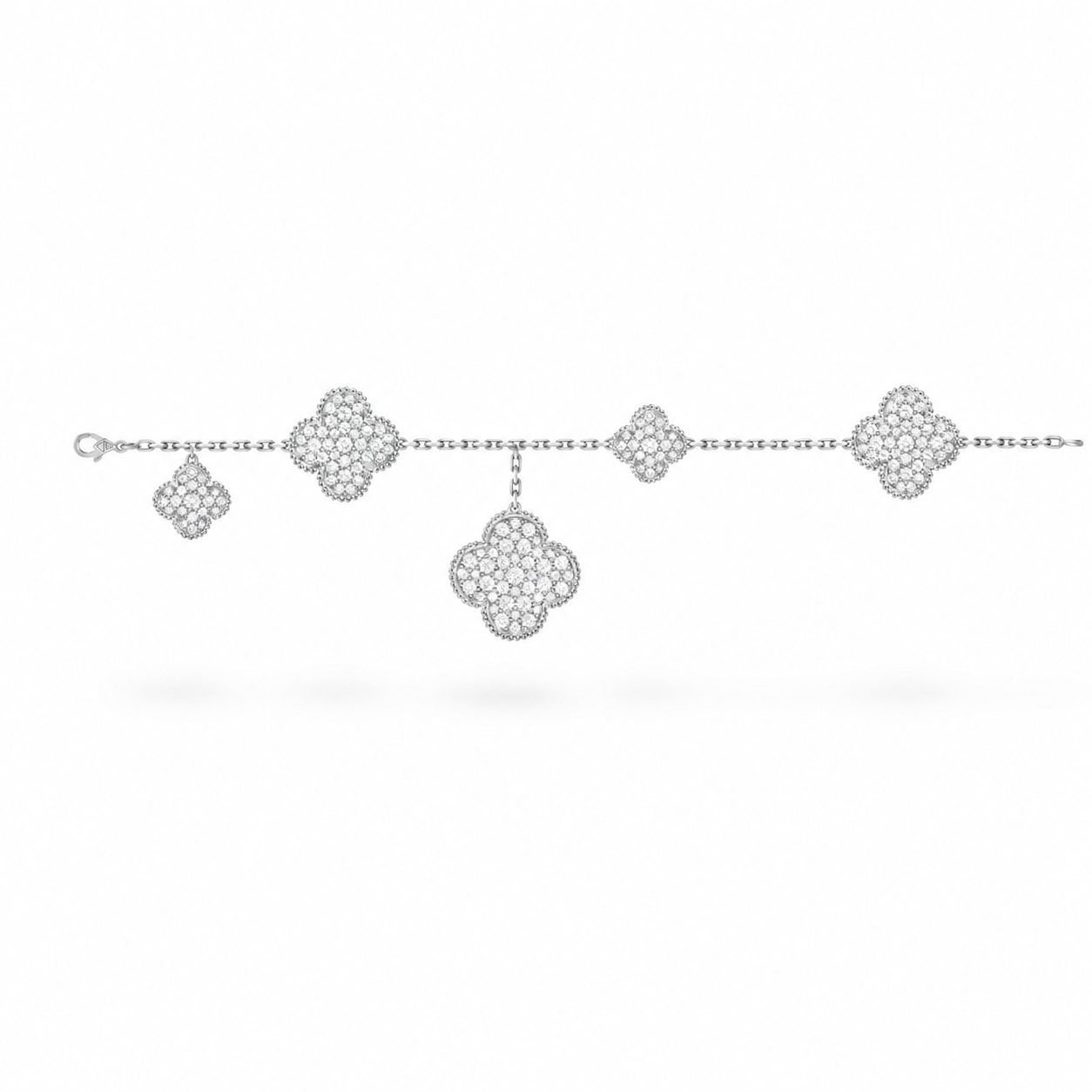 Van Cleef & Arpels Magic Alhambra 5-motif bracelet, fully set with diamonds