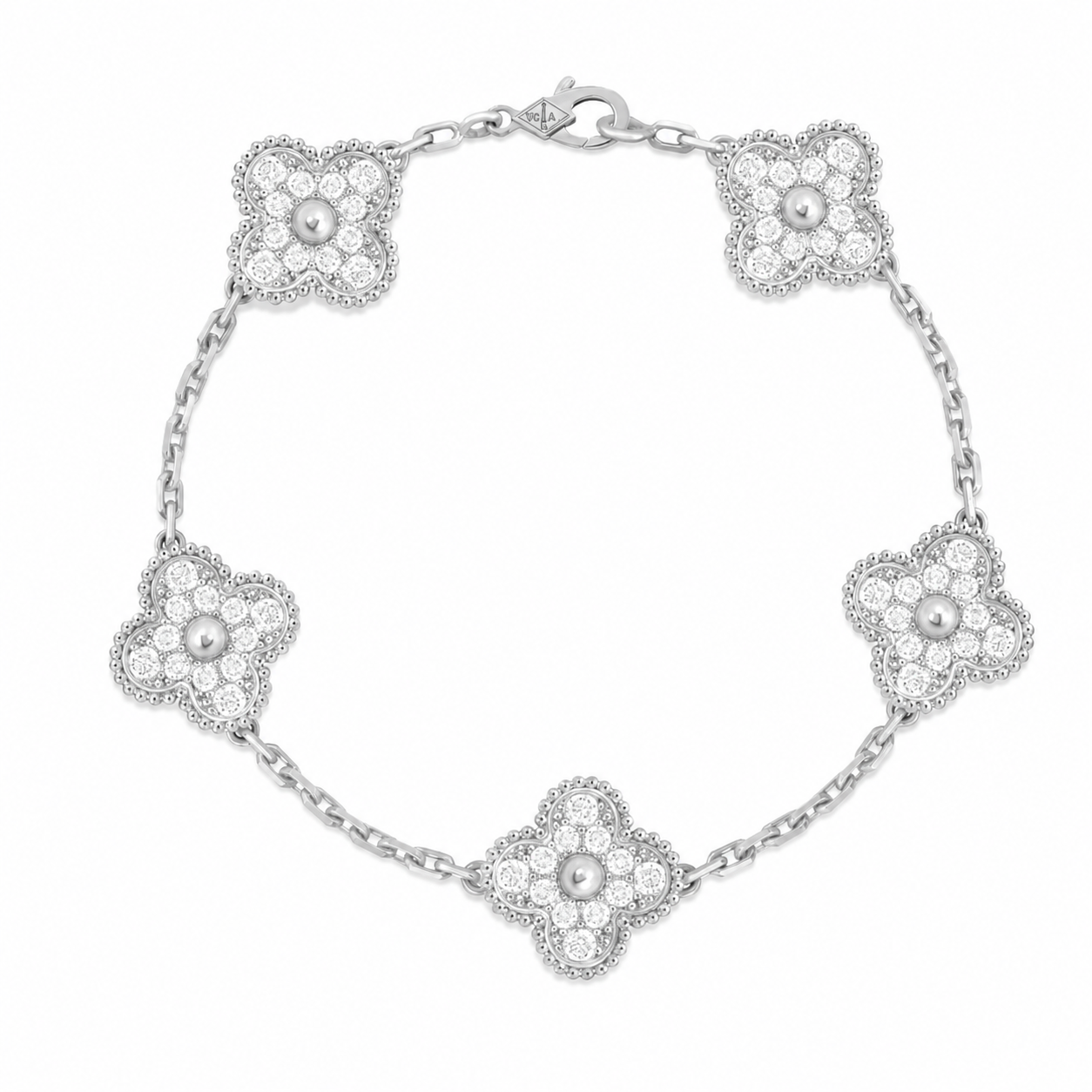 Van Cleef & Arpels Magic Alhambra 5-motif bracelet, fully set with diamonds