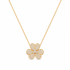 Van Cleef & Arpels Frivole collection pavé-diamond clover necklace