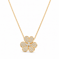 Van Cleef & Arpels Frivole collection pavé-diamond clover necklace