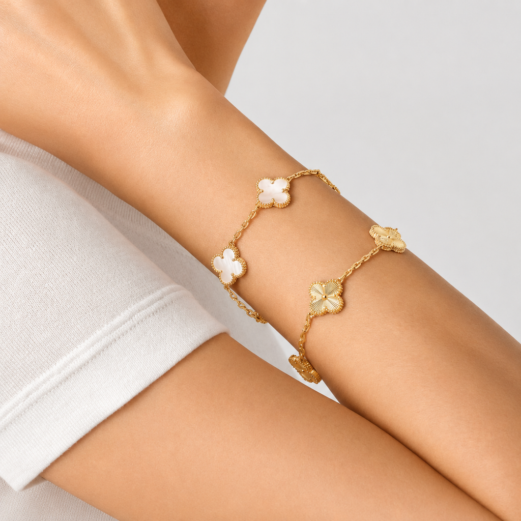 Van Cleef & Arpels Vintage Alhambra guilloché 5-motif bracelet