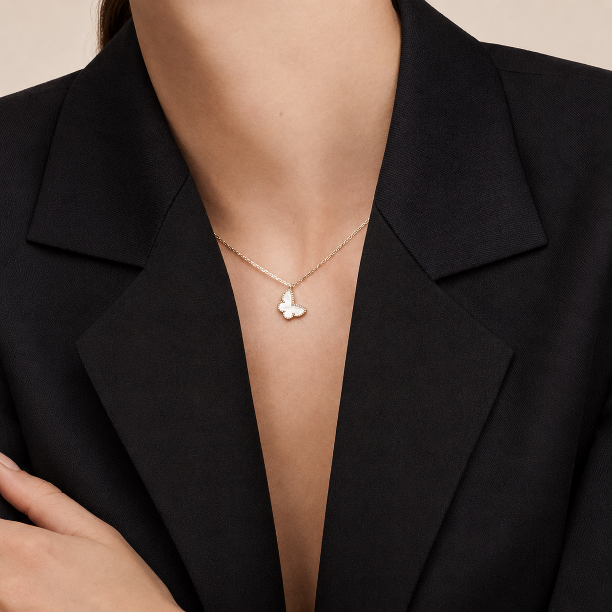 Van Cleef & Arpels Sweet Alhambra butterfly pendant necklace