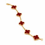 Van Cleef & Arpels Vintage Alhambra 5-motif onyx bracelet