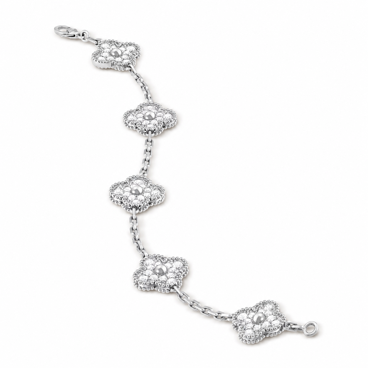 Van Cleef & Arpels Magic Alhambra 5-motif bracelet, fully set with diamonds