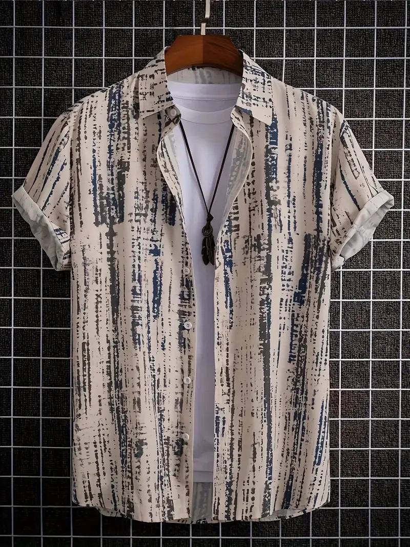Cross-Border Trendy Cool Spring And Summer New Fashion Men'S Clothing Men'S Short-Sleeved Shirts Tops Cardigans Cross-Border Source Work