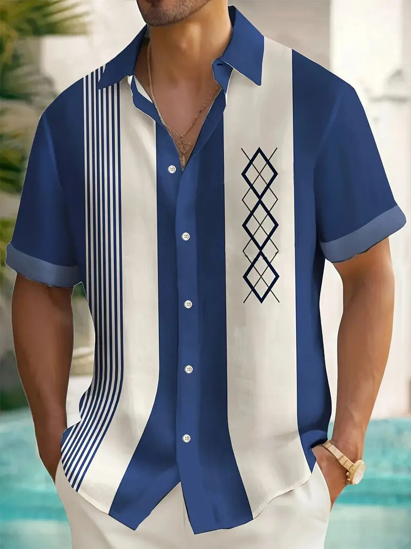 Cross-Border Trendy Cool Spring And Summer New Fashion Men'S Clothing Men'S Short-Sleeved Shirts Tops Cardigans Cross-Border Source Work
