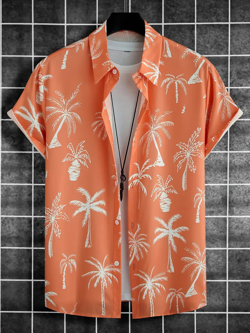 Cross-Border Trendy Cool Spring And Summer New Fashion Men'S Clothing Men'S Short-Sleeved Shirts Tops Cardigans Cross-Border Source Work