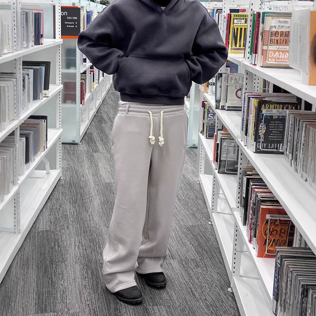 American Retro Casual West Coast Sweatpants High Street Kpop Hip Hop Rap Casual Pants Loose Straight Pants Y2K