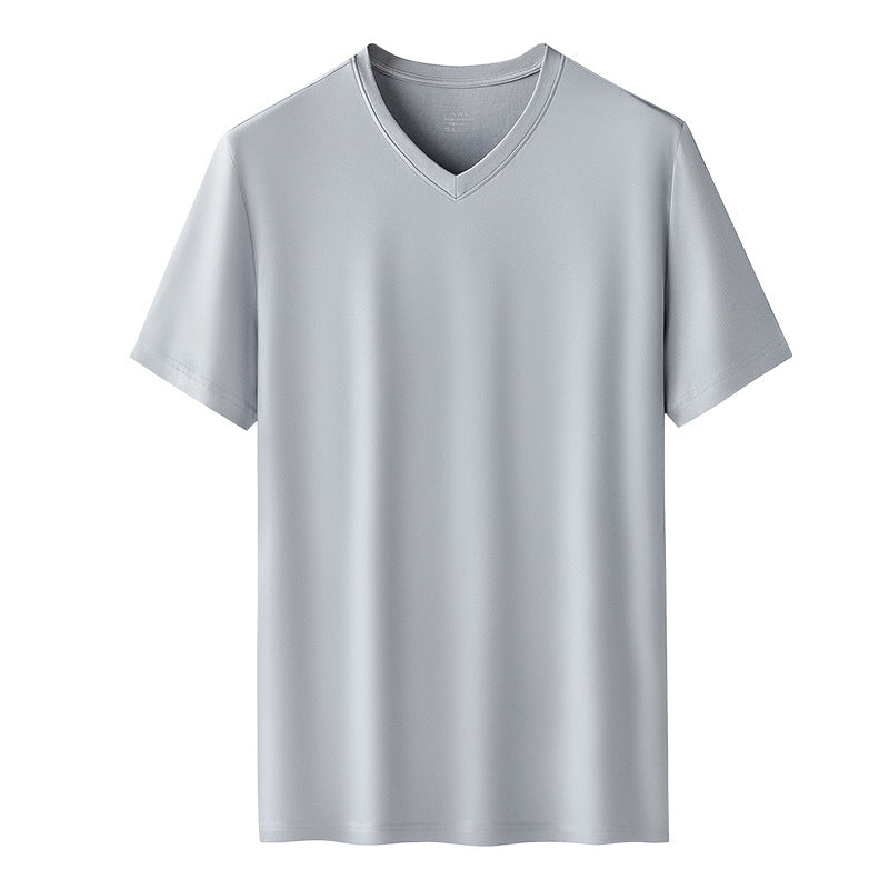 60 Count Double-Sided Modal Spring And Summer Men'S Short-Sleeved T-Shirts Solid Color Tops Round Neck Can Be Worn Outside The Base Shirt In Stock