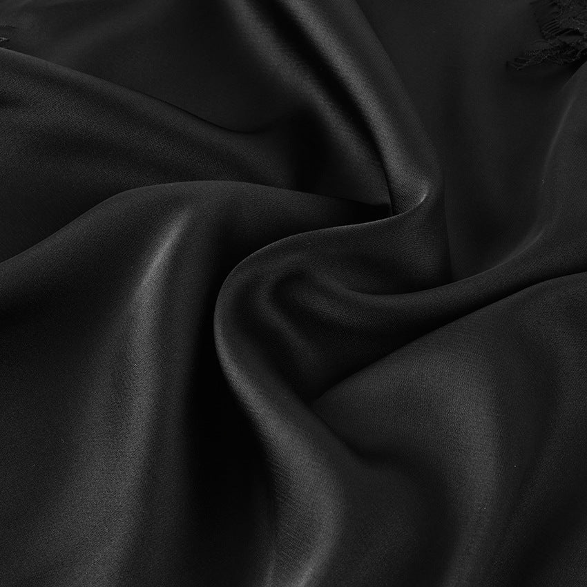 2026 Spring And Summer New Simulated Silk Lace Slit Inner Dress Design And Temperament Satin Satin Suspender Skirt