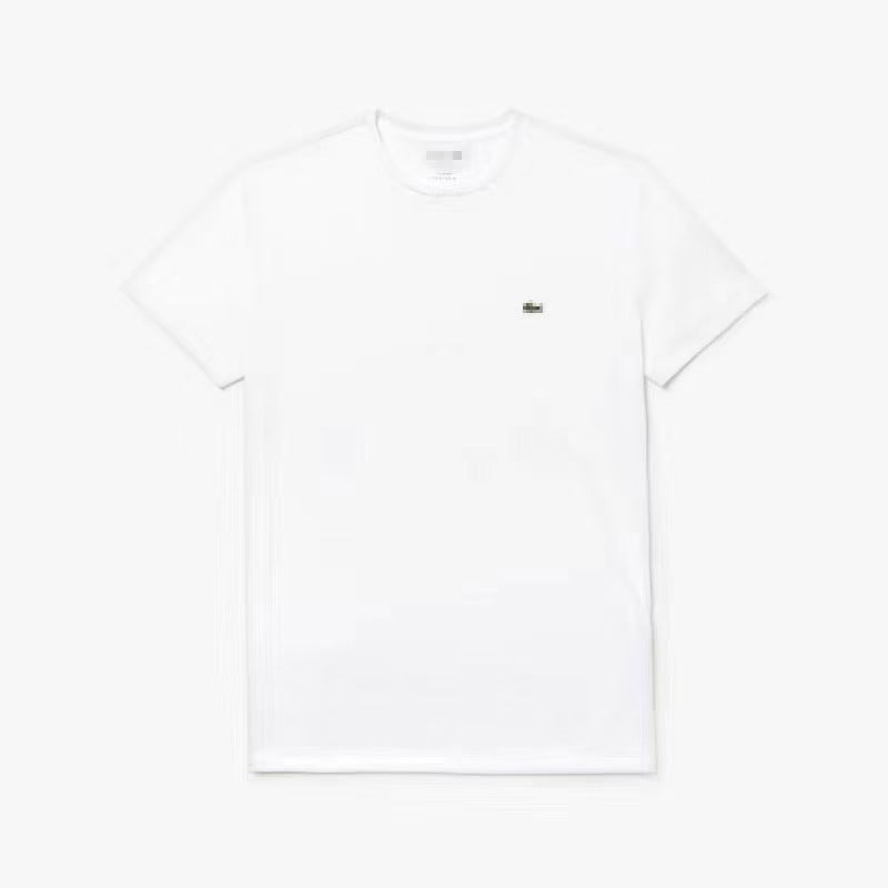 2026 Cross-Border Foreign Trade Summer Men'S Short-Sleeved Pure Cotton Embroidered Fish Logo T-Shirt Round Neck Loose Style Casual And Versatile