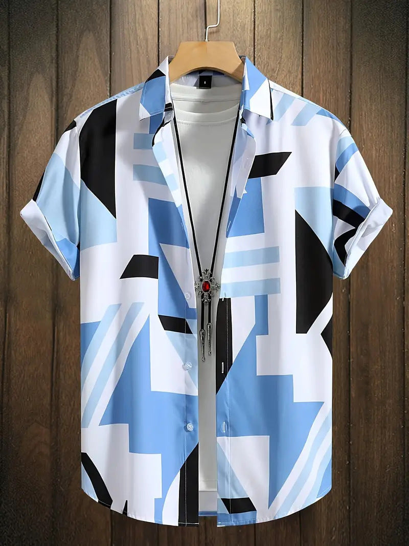 Cross-Border Trendy Cool Spring And Summer New Fashion Men'S Clothing Men'S Short-Sleeved Shirts Tops Cardigans Cross-Border Source Work