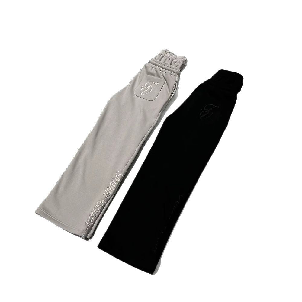 American Retro Casual West Coast Sweatpants High Street Kpop Hip Hop Rap Casual Pants Loose Straight Pants Y2K