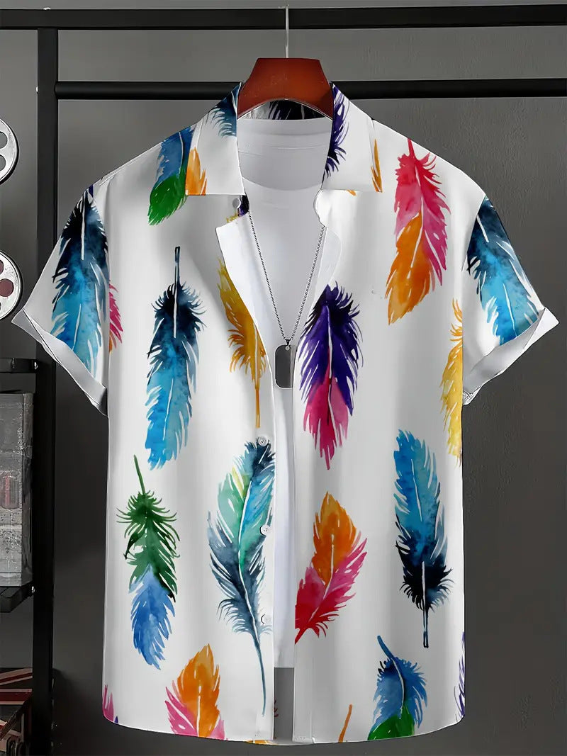 Cross-Border Trendy Cool Spring And Summer New Fashion Men'S Clothing Men'S Short-Sleeved Shirts Tops Cardigans Cross-Border Source Work