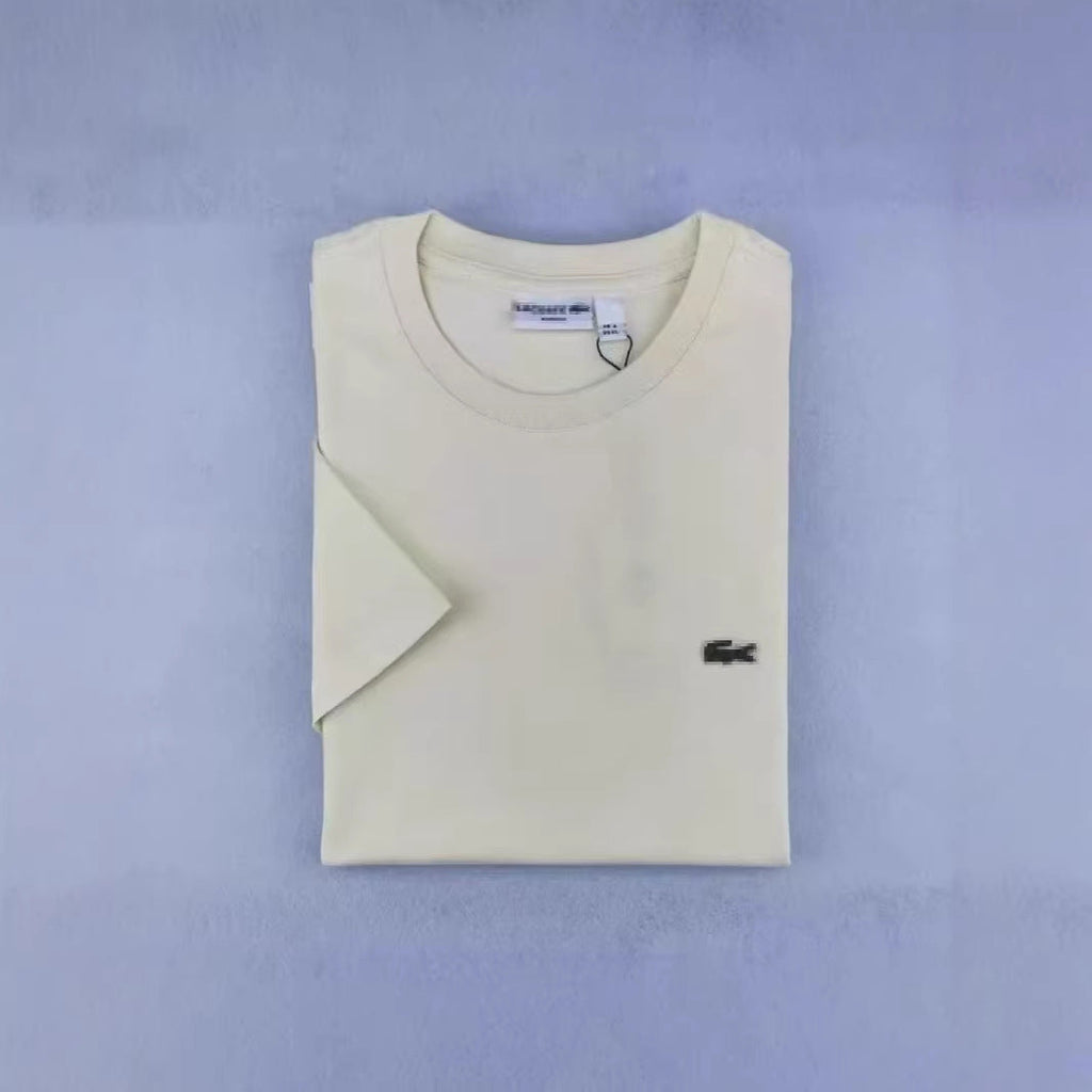 2026 Cross-Border Foreign Trade Summer Men'S Short-Sleeved Pure Cotton Embroidered Fish Logo T-Shirt Round Neck Loose Style Casual And Versatile