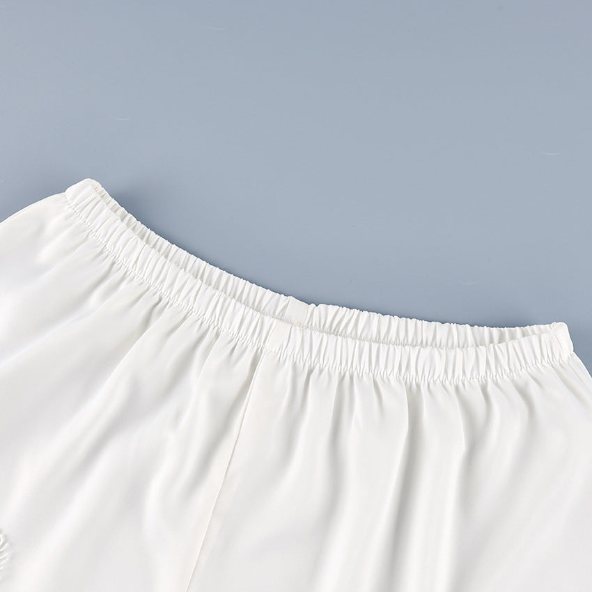 Spring And Summer New Style European And American Style Satin Lace Shorts, Loose And Comfortable, Design, Temperament And Fashion 2025 Cross-Border
