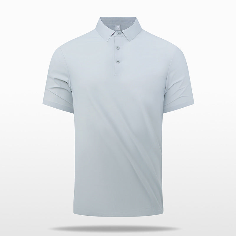 Polo Shirt Men'S Business Icy T-Shirt Men'S Lapel Seamless Taped Loose Half-Sleeved Top Trendy Short-Sleeved Men'S Quick-Drying