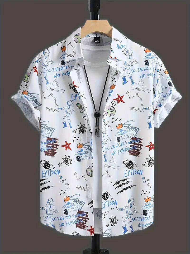 Cross-Border Trendy Cool Spring And Summer New Fashion Men'S Clothing Men'S Short-Sleeved Shirts Tops Cardigans Cross-Border Source Work