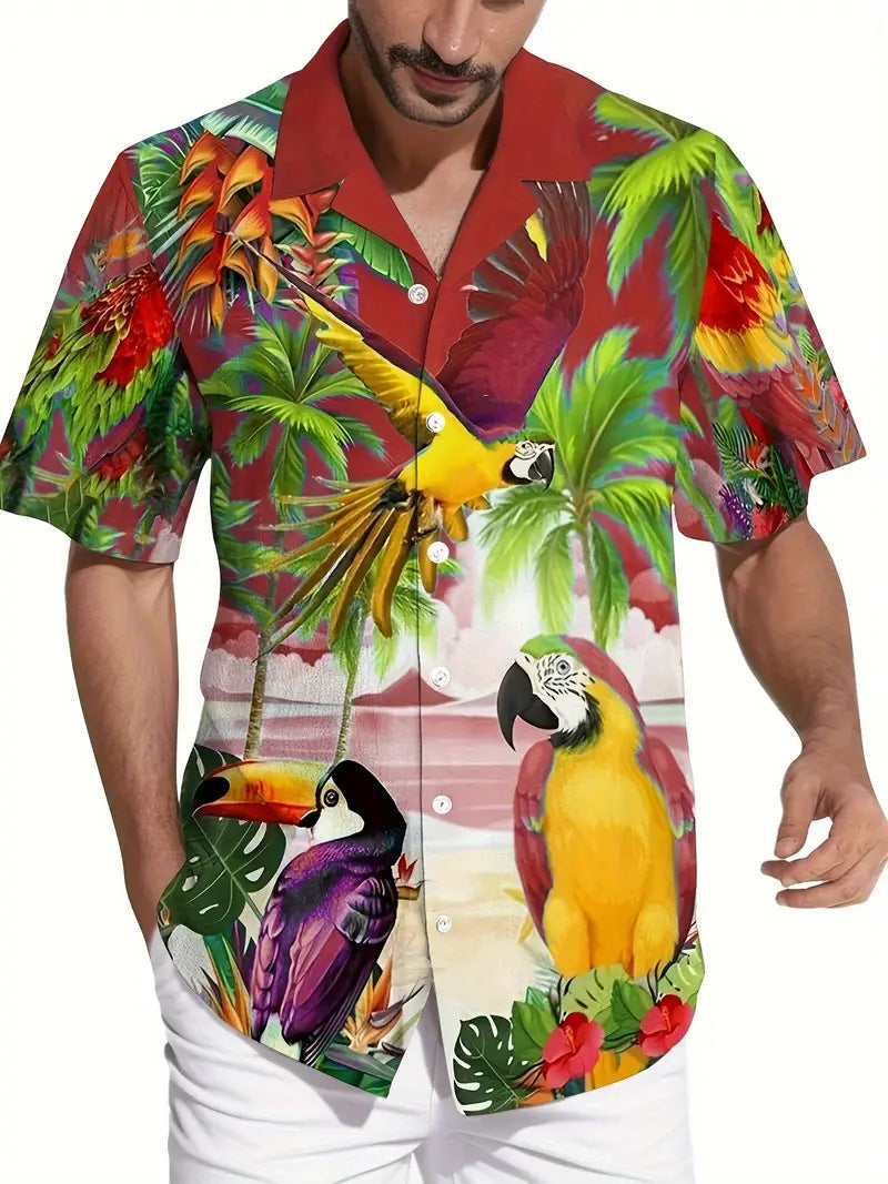 Cross-Border Trendy Cool Spring And Summer New Fashion Men'S Clothing Men'S Short-Sleeved Shirts Tops Cardigans Cross-Border Source Work