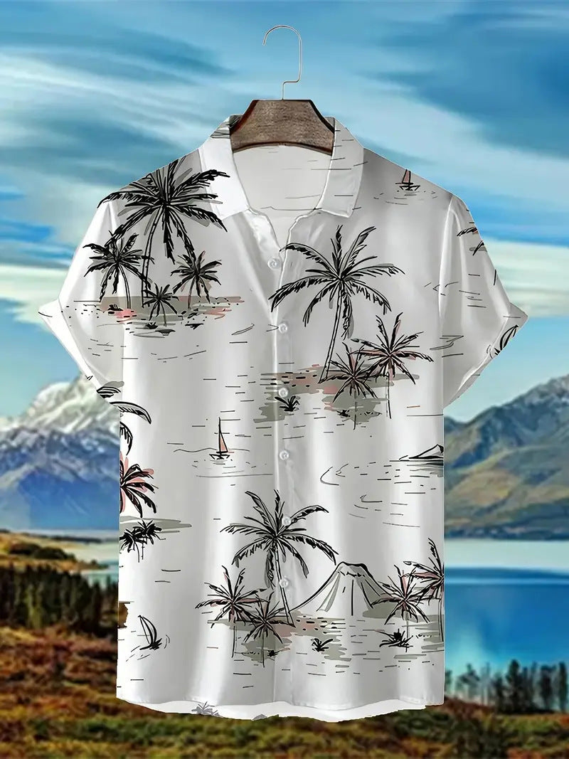 Cross-Border Trendy Cool Spring And Summer New Fashion Men'S Clothing Men'S Short-Sleeved Shirts Tops Cardigans Cross-Border Source Work