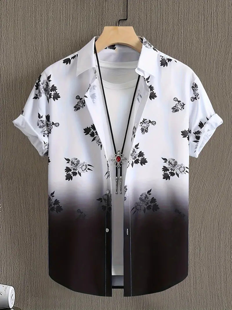 Cross-Border Trendy Cool Spring And Summer New Fashion Men'S Clothing Men'S Short-Sleeved Shirts Tops Cardigans Cross-Border Source Work
