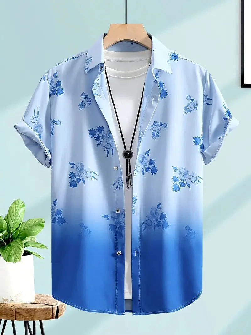 Cross-Border Trendy Cool Spring And Summer New Fashion Men'S Clothing Men'S Short-Sleeved Shirts Tops Cardigans Cross-Border Source Work